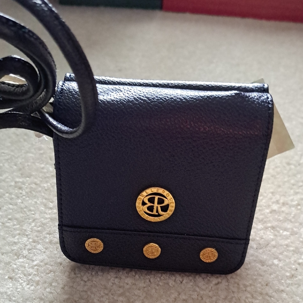 Bellerose Black Mini Crossbody Bag with Gold Hardware